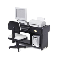 Muebles en Miniatura para Casa de Muñecas, Juego de Escritorio de Computadora para Oficina/6 WL014
