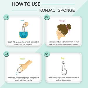 Esponja Konjac Original para la <span class=keywords><strong>Cara</strong></span>, Esponja Facial Ecológica, <span class=keywords><strong>Exfoliante</strong></span> Suave, Limpieza Profunda, Mejora la Piel, Esponja Konjac para Limpieza Facial - Product Image 2