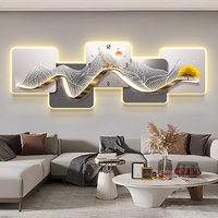 Horloge murale numérique de luxe moderne Trustek, impression numérique, lumière LED, étanche, écologique, taille personnalisée, cadre en bois, décoration intérieure