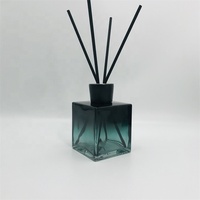 Diffuseur de parfum GOLDEN SUN 250ml, bouteille en verre cristallin blanc de haute qualité à base épaisse carrée, bouchon noir, modèle de bouteille d'arôme vide