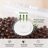 Sac d'emballage personnalisé sous vide pour grains de café avec valve de dégazage unidirectionnelle, pochette refermable de qualité alimentaire