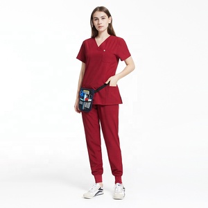 ชุดยูนิฟอร์มพยาบาลคอวี,ชุดยูนิฟอร์มทางการแพทย์ชุดยูนิฟอร์มใส่วิ่งสำหรับพยาบาลทางการแพทย์ - Product Image 3
