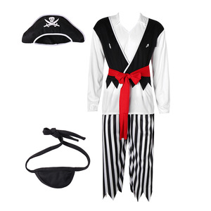 Costume de pirate des Caraïbes pour adulte, inspiré des <span class=keywords><strong>films</strong></span> et séries télévisées, pour Halloween, jeu de rôle, cosplay, avec cache-œil et chapeau de pirate en polyester - Product Image 2