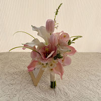 Handgefertigte Koreanische Frische Elegante Rosa Calla-Lilien Künstliche Blumen LQ Marke Umweltfreundlich für Hochzeitszeremonie und Braut