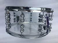 Prix de Gros Caisse Claire en Acrylique Transparent 14*6.5 Pouces / 14*5.5 Pouces, Taille Personnalisée Acceptée, Kit de Batterie Populaire