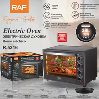 Four électrique RAF R.5316 1600W 38L avec contrôle de température, minuterie, 3 modes, porte vitrée, chauffage uniforme, plaque à pizza, appareil de cuisine