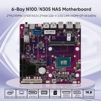 Placa Base NAS de 6 Bahías I3-N305 N355 N100 N150 1*PCIEx4 2*Intel I226-V 2.5G 2*M.2 NVMe 6*SATA3.0 DDR5 Firewall Mini ITX
