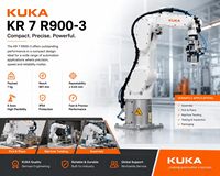库卡 KR 7 R900-3 6轴工业机器人手臂，负载7公斤，工作半径901毫米，适用于抓取和放置装配机器的机器操作