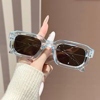 Lunettes de soleil unisexes noires à monture fine et unique, protection UV400, monture carrée, en stock 2026