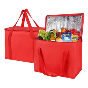 Sacos para compras de merceiro isolados, sacos reutilizáveis de sacola refrigeradora, bolsa dobrável e quente para carros