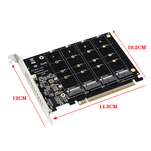 NVMe M.2 M-Key 2230/2242/2260/2280 SSD Expansion Card 4-Bay 32Gbps PCI-E Supports 4 X PCI <b>Computer</b> <b>Accessory</b> SSD Expansion Card - Product Image 2
