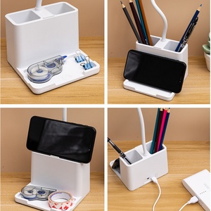 โคมไฟตั้งโต๊ะอ่านหนังสือปรับความสว่างได้แบบไร้ขั้นบันได ลดราคาพิเศษ พร้อมที่วางปากกาและที่วางโทรศัพท์  3 ระดับแสงสว่าง LED - Product Image 5