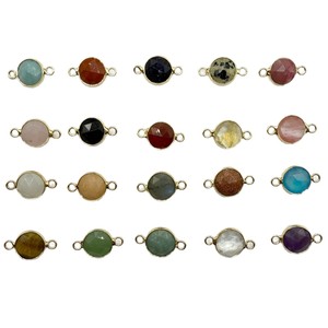 Conector de amatista de piedra natural con corte circular doble para joyería DIY, accesorio para collar y pulsera - Product Image 5