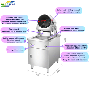 Machine de cuisson commerciale tambour 304 corps en acier inoxydable poêle à frire antiadhésive <span class=keywords><strong>Robot</strong></span> de cuisson Intelligent entièrement automatique - Product Image 3