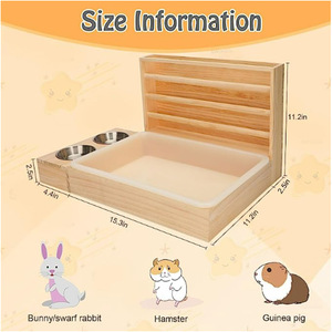 Comedero para conejos con estación de alimentación, gran capacidad, antideslizante, para conejillos de indias y chinchillas - Product Image 5