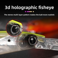 Leurre dur OEM 25g 18cm gravé au laser 3D pour la pêche en mer, leurre longue queue, design flottant pour la pêche au bar en eau profonde avec hameçons
