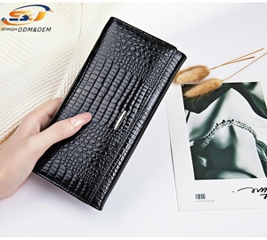 Cartera larga de piel de vaca de gran capacidad para mujer con logotipo personalizado He Wu <span class=keywords><strong>Shi</strong></span> <span class=keywords><strong>Shang</strong></span> - Product Image 3