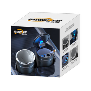 Cendrier de voiture Jiachuangqi, type rabattable avec lumière LED, revêtement intérieur en céramique, pour voiture et usage domestique - Product Image 1