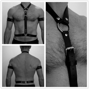 Nouvelle Harnais de Corps BDSM en Similicuir PU pour Hommes, Lingerie Érotique Gays, Ceinture <span class=keywords><strong>Porte</strong></span>-Jarretelles - Product Image 5