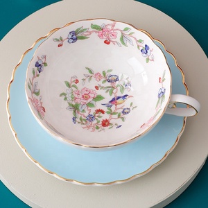 Factory Wholesale Afternoon Tea Coffee Cup Ceramic Cup and Saucer Set Hot Bohemian Business Gifts - Product Image 6