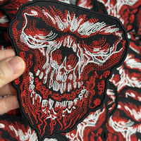 Crâne masqué moto Punk Biker veste patchs brodés prêt expédition personnalisé fer sur patchs de broderie
