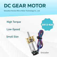 Moteur à engrenages CC N20 avec encodeur 12V, couple élevé, montage micro-flange 12mm, retour de phase AB pour la maison intelligente, le contrôle de vitesse et la robotique