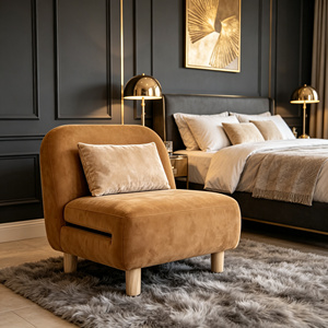 Orange Foldable <strong>Sofa</strong> <strong>Bed</strong>, 2-in-1 Convertible <strong>Single</strong> Chair <strong>Bed</strong> for Small Space Living Room Bedroom - Product Image 1