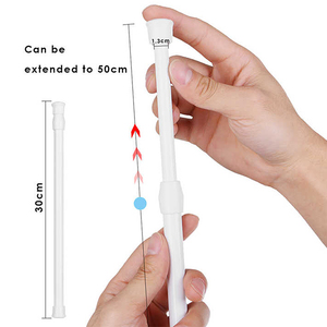 Tringle à rideau réglable blanche, petite, courte, <span class=keywords><strong>extensible</strong></span>, à <span class=keywords><strong>ressort</strong></span>, pour fenêtre, chambre, placard, cuisine - Product Image 4