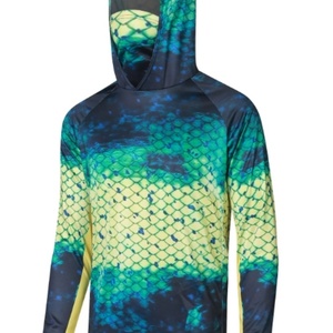 Chemise de pêche pour homme OEM UPF50+ camouflage à manches longues, séchage rapide, respirante, avec capuche et masque, grande taille pour adultes - Product Image 2