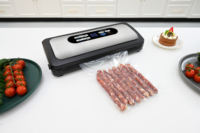 Scelleuse sous vide alimentaire à rouleaux pour sacs, avec écran LED et fonction de réglage de la date, optionnelle -80Kpa, pour boîtes à steak