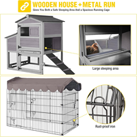 Poulailler mobile extensible pour poulailler avec nichoir à deux sections, serrures résistantes aux prédateurs, toit résistant aux UV gris