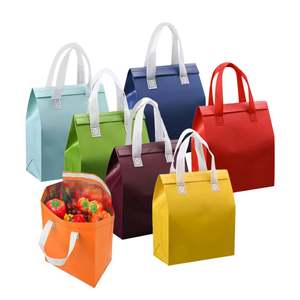 Sac isotherme personnalisé en non-tissé pour repas, sac d'emballage à emporter en film PP et aluminium pour café, thé au lait - Product Image 1