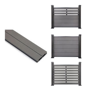 Paneles y Postes Decorativos para Cercas de Material Compuesto de Construcción en Gris Claro con Acabado Cepillado, Resistentes al Agua para Exteriores - Product Image 1