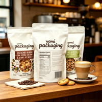 Sachet Doypack Personnalisé en Plastique Mat avec Fermeture Zip Refermable en Feuille d'Aluminium pour Snacks, Flocons d'Avoine et Céréales