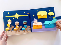 Libro de Actividades de Fieltro para Niños Pequeños, Juguete Educativo Preescolar para el Desarrollo de la Inteligencia, 8-10 Páginas, Color y Tamaño Personalizables, 20x20cm