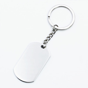 Llavero Rectangular de Acero Inoxidable, Ligero y Moderno, Tipo Placa de Identificación para Perro - Product Image 2