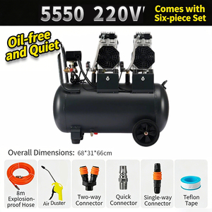 Compresor de Aire Sin Aceite de 8L / 30L (1100W/220V), Bomba de Aire Compacta (Grado Industrial), Paquete de Regalo Deluxe Gratuito - Product Image 6