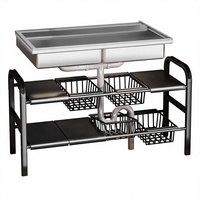 Étagère de rangement multifonctionnelle grande capacité pour évier de cuisine, réglable, à plusieurs niveaux, pour comptoir ou sol