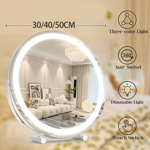 <span class=keywords><strong>Espejo</strong></span> Cosmético LED con Lámpara, de Escritorio, para Uso Doméstico, Inteligente, de Alta Gama, Famoso en Instagram, Iluminación para Dormitorio, <span class=keywords><strong>Espejo</strong></span> de Maquillaje con <span class=keywords><strong>Marco</strong></span> Metálico Plateado - Product Image 2