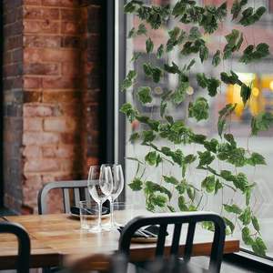 GM เถาวัลย์องุ่นเทียมแขวนอยู่กับพวงมาลัยผ้าไหมใบไม้สีเขียวงานฝีมือแบบ DIY จำนวนมากตกแต่งบ้าน5เส้น - Product Image 4