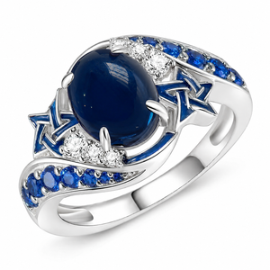 Anello con Design a Stelle, Anello Vintage da Donna - Product Image 1