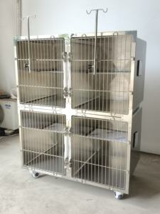 Cage pour chien et chat <span class=keywords><strong>Deluxe</strong></span> Classic Solide à 4 niveaux en acier inoxydable 304, design respirant, loquet coulissant de sécurité, transformable en cage pour chien - Product Image 4