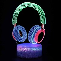 Veilleuse modèle 3D LED avec musique Cadeau créatif Lampe de chevet avec télécommande tactile colorée