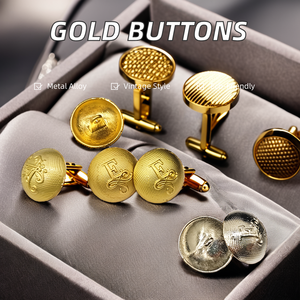 Customized Retro Old Metal Suit <b>Button</b> Gold Dome Alloy <b>Buttons</b> for Garments Clothing Shank - Product Image 4