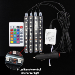 RVB a mené la lumière de bande de voiture intérieur décoratif lampe d'ambiance de voiture avec <span class=keywords><strong>musique</strong></span> à distance - Product Image 1