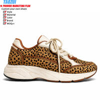 Chaussures de course pour hommes en gros, personnalisables, imprimé animal, style chunky, mode décontractée, respirantes, légères, antidérapantes, sportives, durables