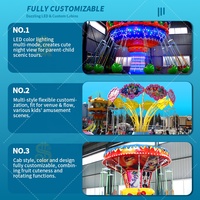 Manège Électrique Économique pour Parc d'Attractions, 12 Places, Mini Chaises Volantes