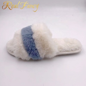 Ultimo Disegno della Pelliccia Del Faux Open Toe Bianco Dell'interno di Inverno delle Donne di Casa Pantofole - Product Image 5