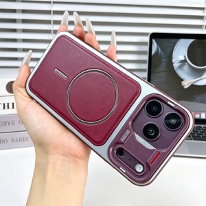 เคสโทรศัพท์แบบแม่เหล็กด้านหลังทำจากหนัง PU สำหรับ iPhone 18 17 16 15 14 13 12 Pro Max รองรับการชาร์จไร้สาย ป้องกันการกระแทก - Product Image 6