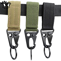 Vente en gros de lanière porte-clés tactique d'extérieur en sangle de nylon, sangle courte Eagle, mousqueton multifonctionnel à crochet en bec de couette